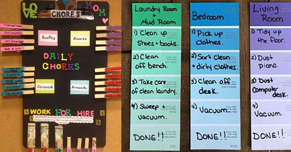 easy diy chore chart ideas for kids