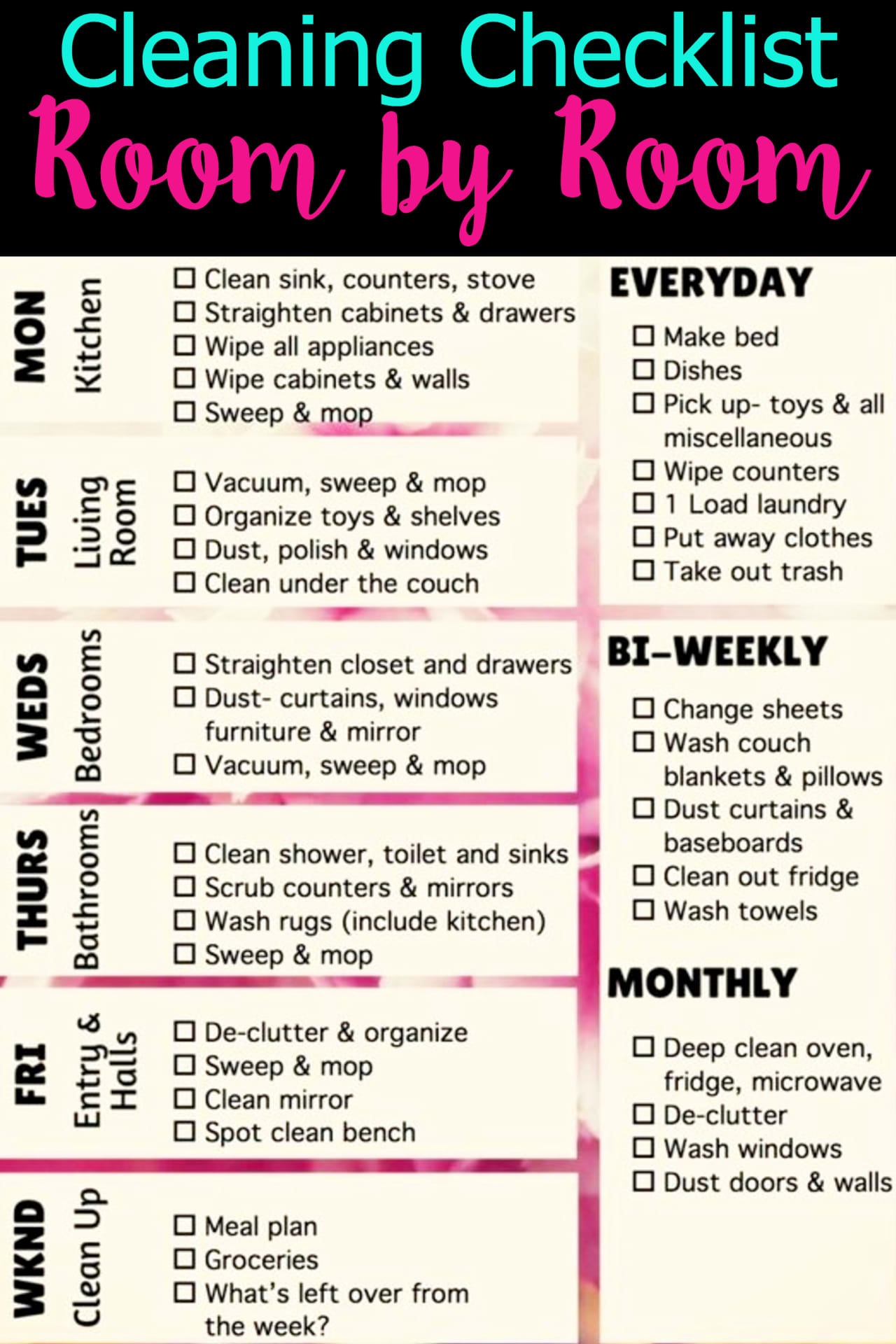 cleaning schedules daily weekly monthly chore checklists cleaning schedule printable cleaning checklist cleaning schedule