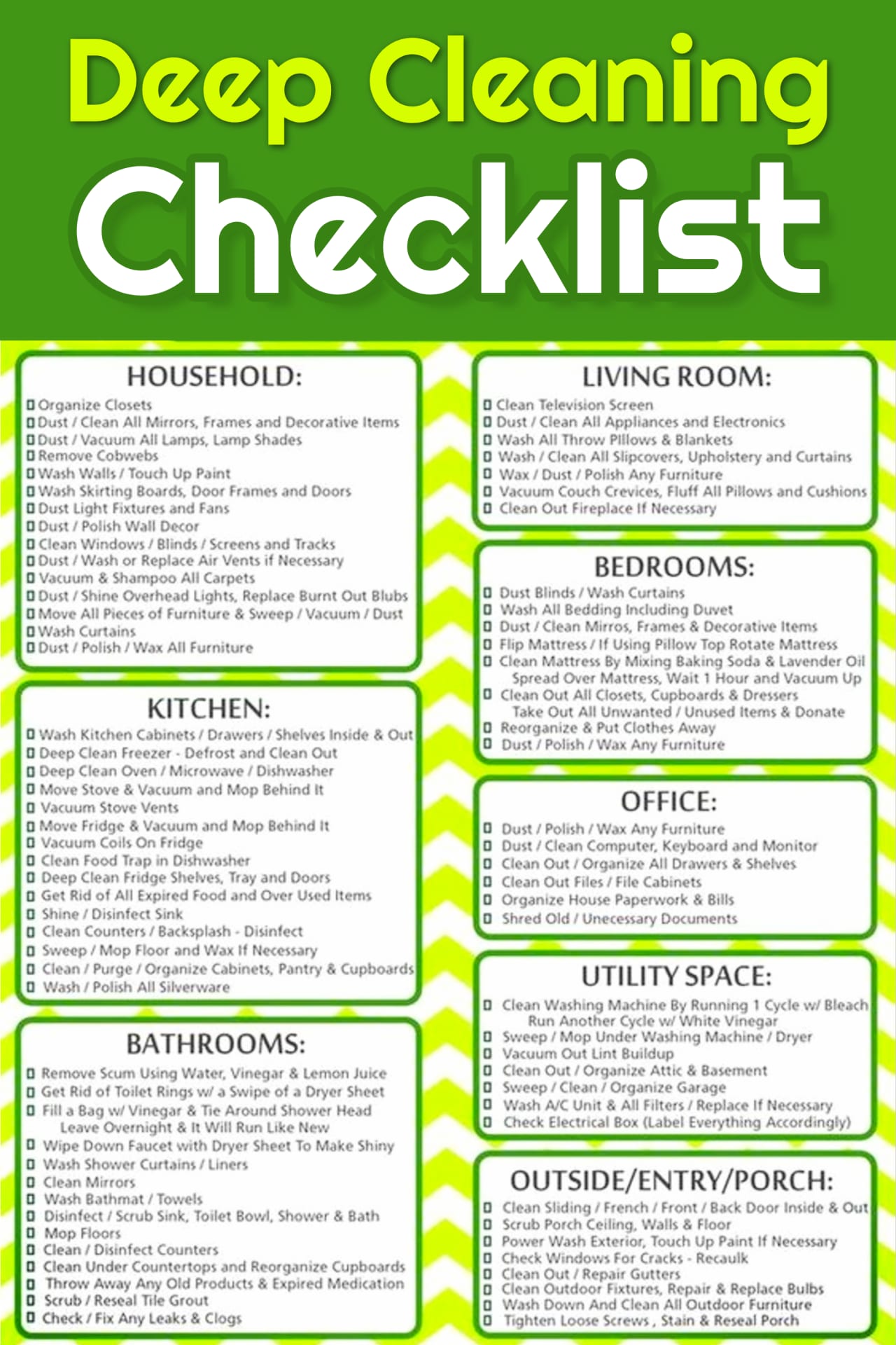 Deep Cleaning Checklist Free Printable Room By Room Deep