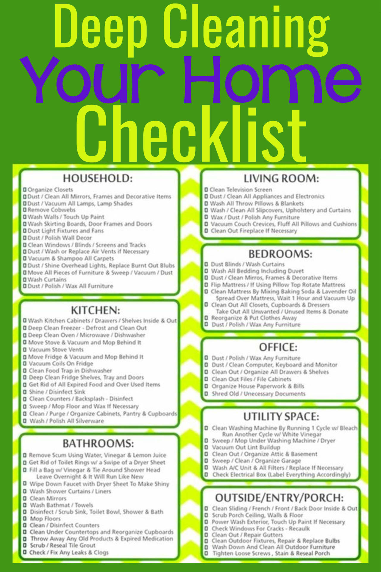 Deep Cleaning Checklist Free Printable Room By Room Deep