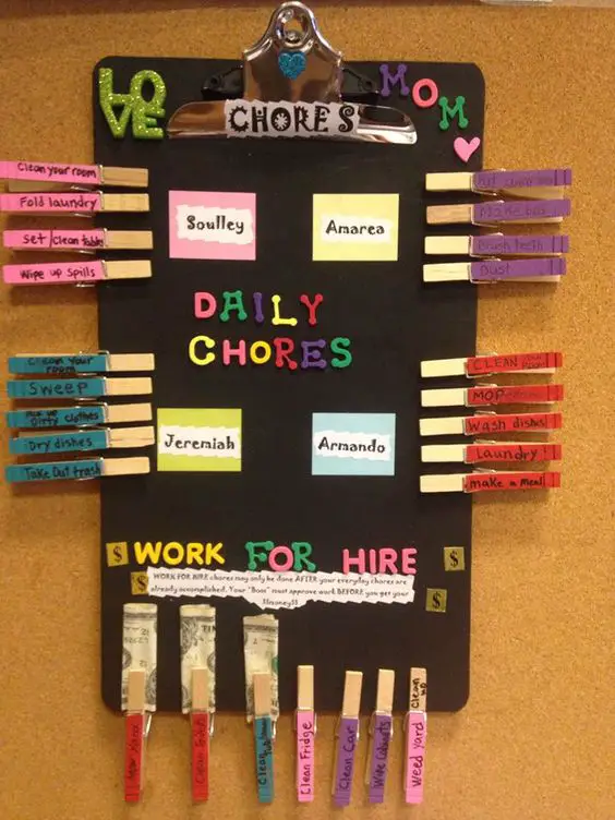 Family Chore Chart Ideas - Daily responsibility charts to make for your kids to do chores and help around the house