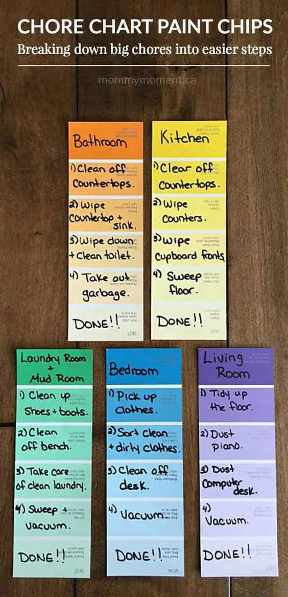 DIY Chore Chart ideas for the kids - Family Chore Chart Ideas and Cleaning Schedules