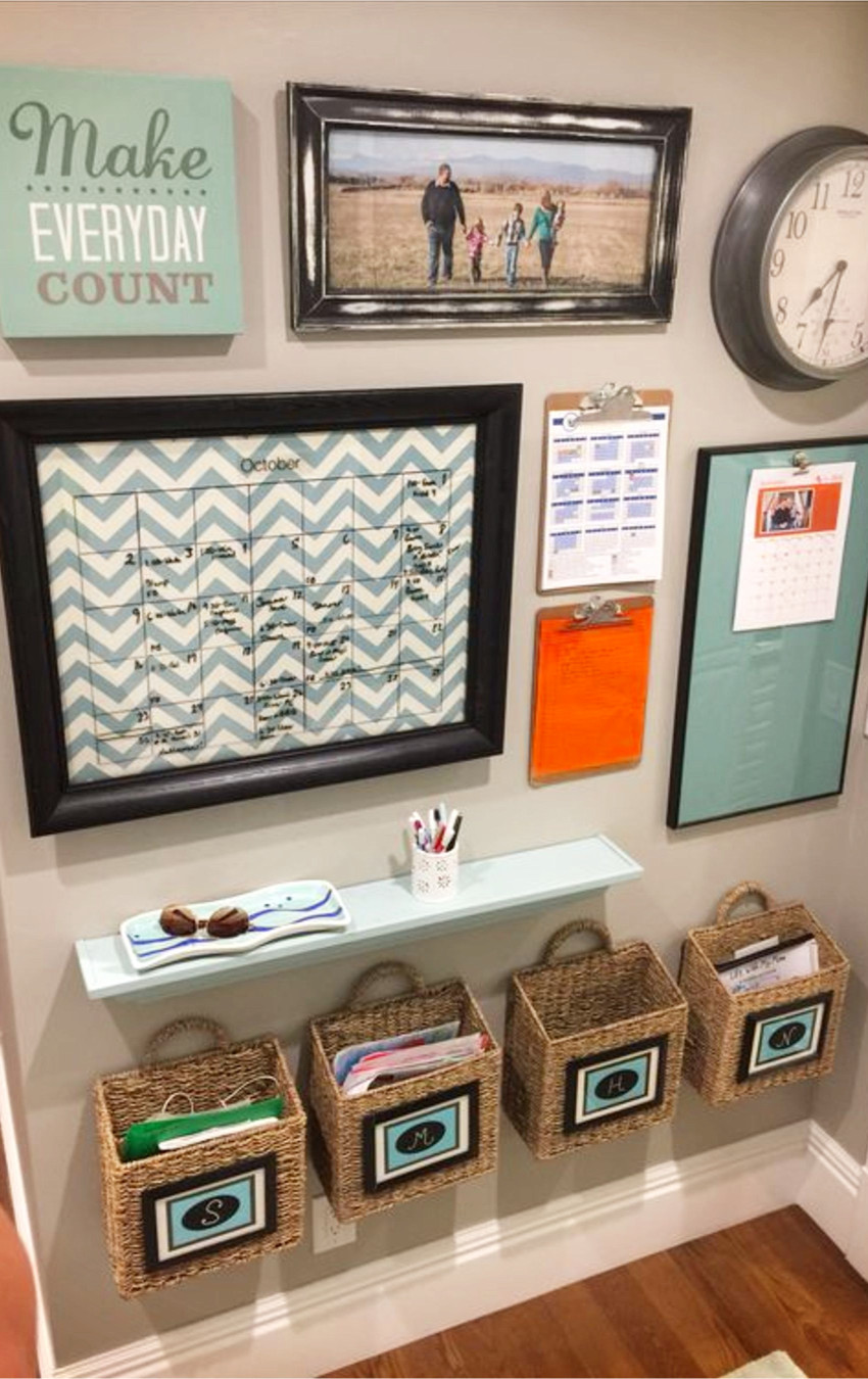 With school back in full swing, this family command center keeps us all organized.  More DIY command center ideas on this page.