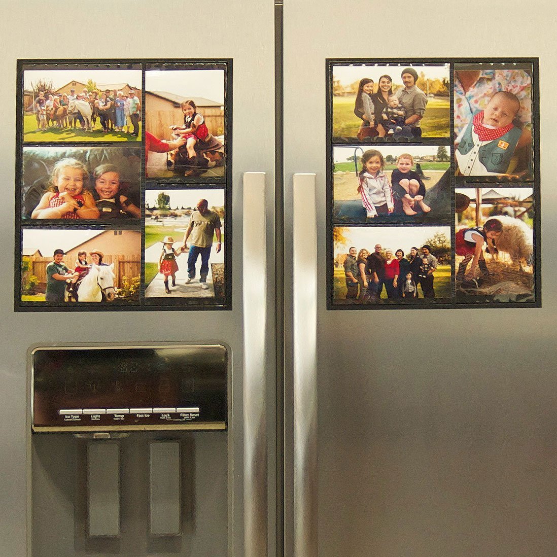 Brilliant idea to help your kitchen look a lot neater when you're decluttering - a magnetic collage picture frame for your refrigerator