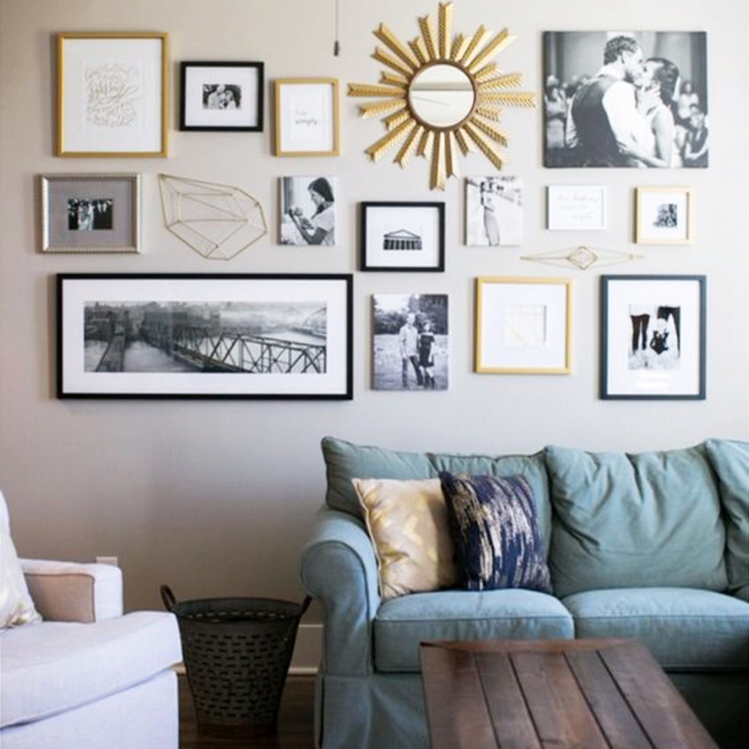 DIY living room gallery wall idea for living room