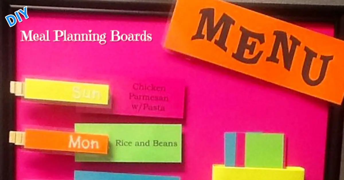 DIY weekly meal planner board ideas