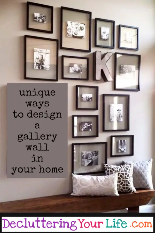 DIY Gallery Wall Ideas and Accent Wall Layouts for Family Photos and Pictures. Accent Wall Ideas - so many cute and unique accent wall ideas for all color schemes and rooms. Living room, bedroom, nursery, dining room, bathroom, entryway, kitchen, home office and many more creative cheap and easy accent wall ideas. My favorite easy home decor idea! 