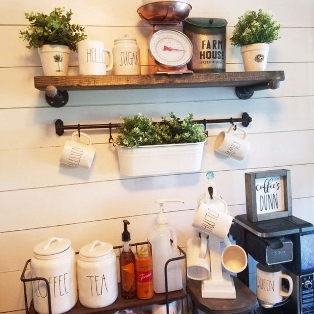 Farmhouse Coffee Bar Idea For A Small Space — serenaajoyce