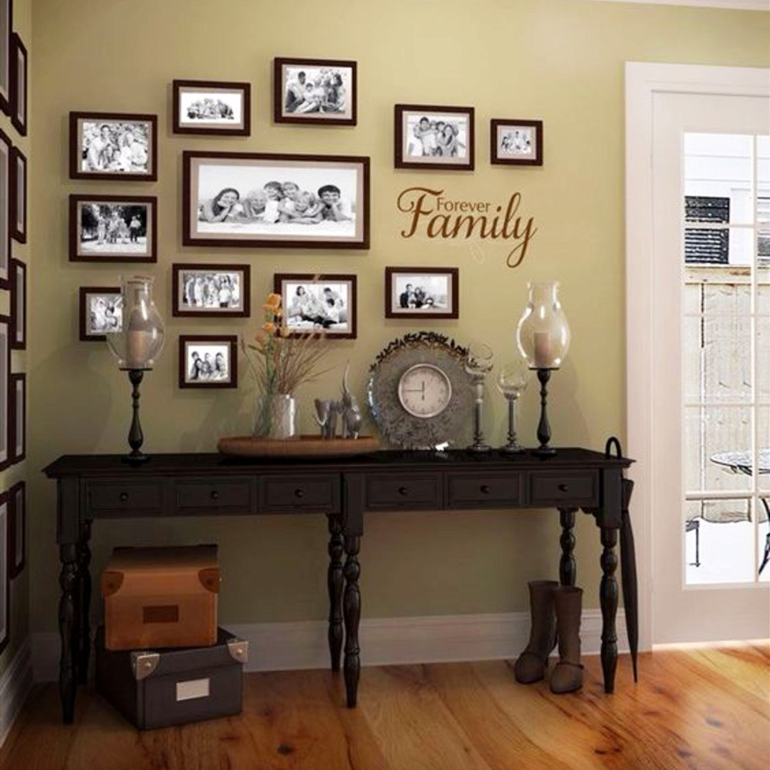 Gorgeous corner gallery wall idea - love how the pictures wrap around the corner yet still look organized