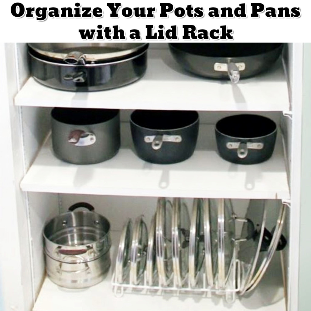 Kitchen cabinet Organization Hack - Organize Pots and Pans - Getting Organized - 50+ Easy DIY organization Ideas To Help Get Organized #getorganized #gettingorganized #organizationideasforthehome #diyhomedecor #organizingideas #cleaninghacks #lifehacks #diyideas