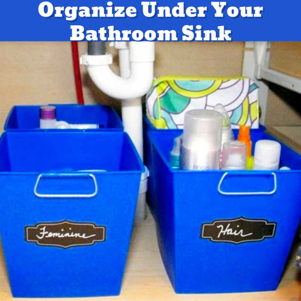 Organize Under Bathroom Sink - DIY bathroom organization ideas - Getting Organized - 50+ Easy DIY organization Ideas To Help Get Organized #getorganized #gettingorganized #organizationideasforthehome #diyhomedecor #organizingideas #cleaninghacks #lifehacks #diyideas