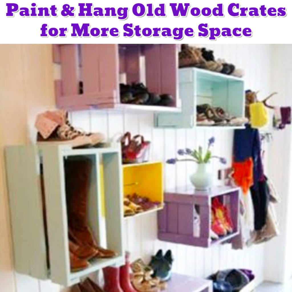 DIY wooden crate shelves - Getting Organized - 50+ Easy DIY organization Ideas To Help Get Organized #getorganized #gettingorganized #organizationideasforthehome #diyhomedecor #organizingideas #cleaninghacks #lifehacks #diyideas