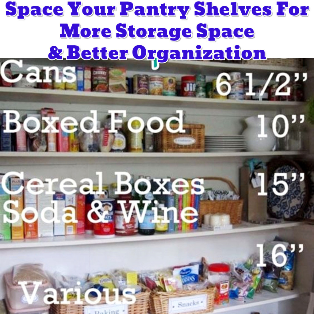 Pantry organization hack - space between pantry shelves - Getting Organized - 50+ Easy DIY organization Ideas To Help Get Organized #getorganized #gettingorganized #organizationideasforthehome #diyhomedecor #organizingideas #cleaninghacks #lifehacks #diyideas