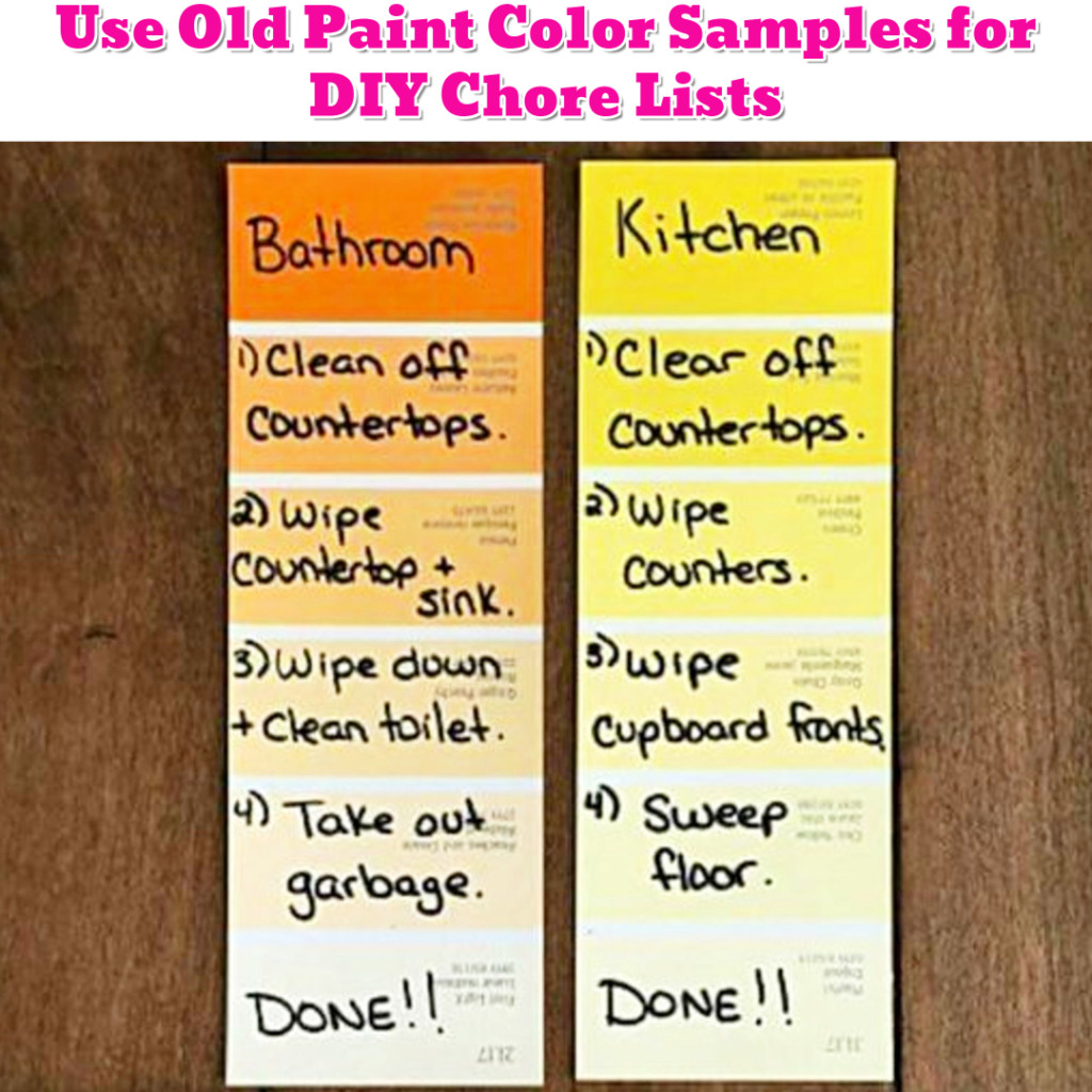 Organize To Do Lists and Chores with Old Paint Samples - Getting Organized - 50+ Easy DIY organization Ideas To Help Get Organized #getorganized #gettingorganized #organizationideasforthehome #diyhomedecor #organizingideas #cleaninghacks #lifehacks #diyideas