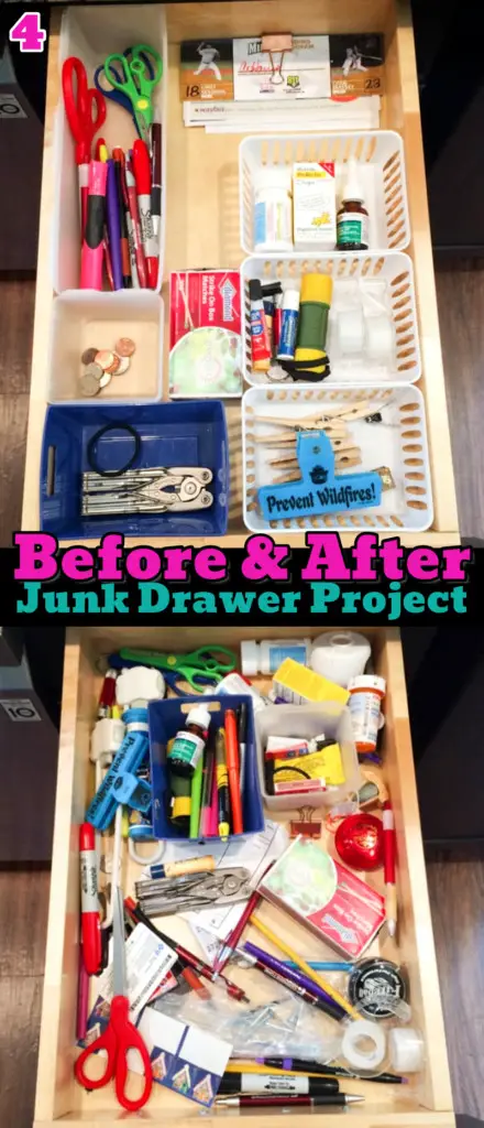 Junk Drawer Organizer Hacks - #junkdrawerorganization #gettingorganized #organizationideasforthehome #getorganized #lifehacks #organizingtips #kitchenideas #deskorganization