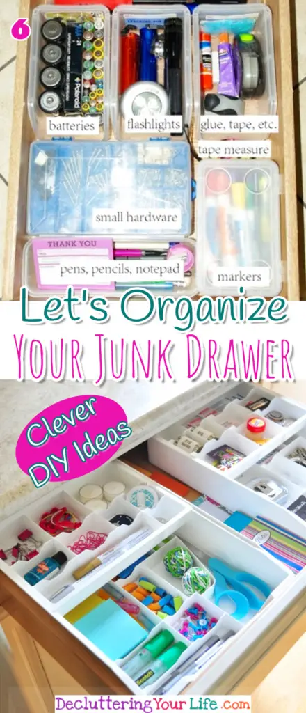 Brilliant DIY Junk Drawer Organization Ideas #junkdrawerorganization #gettingorganized #organizationideasforthehome #getorganized #lifehacks #organizingtips #kitchenideas #deskorganization