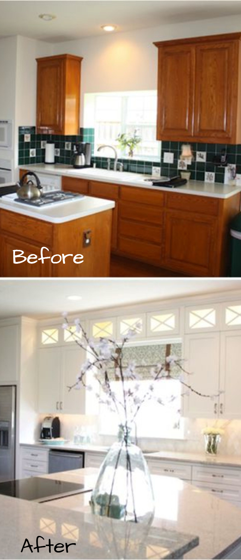 Small kitchen remodel - before and after pictures of small kitchen makeovers #kitchenideas #farmhousedecor #kitchendecor #kitchenremodel #diyhomedecor #homedecorideas #farmhousekitchen