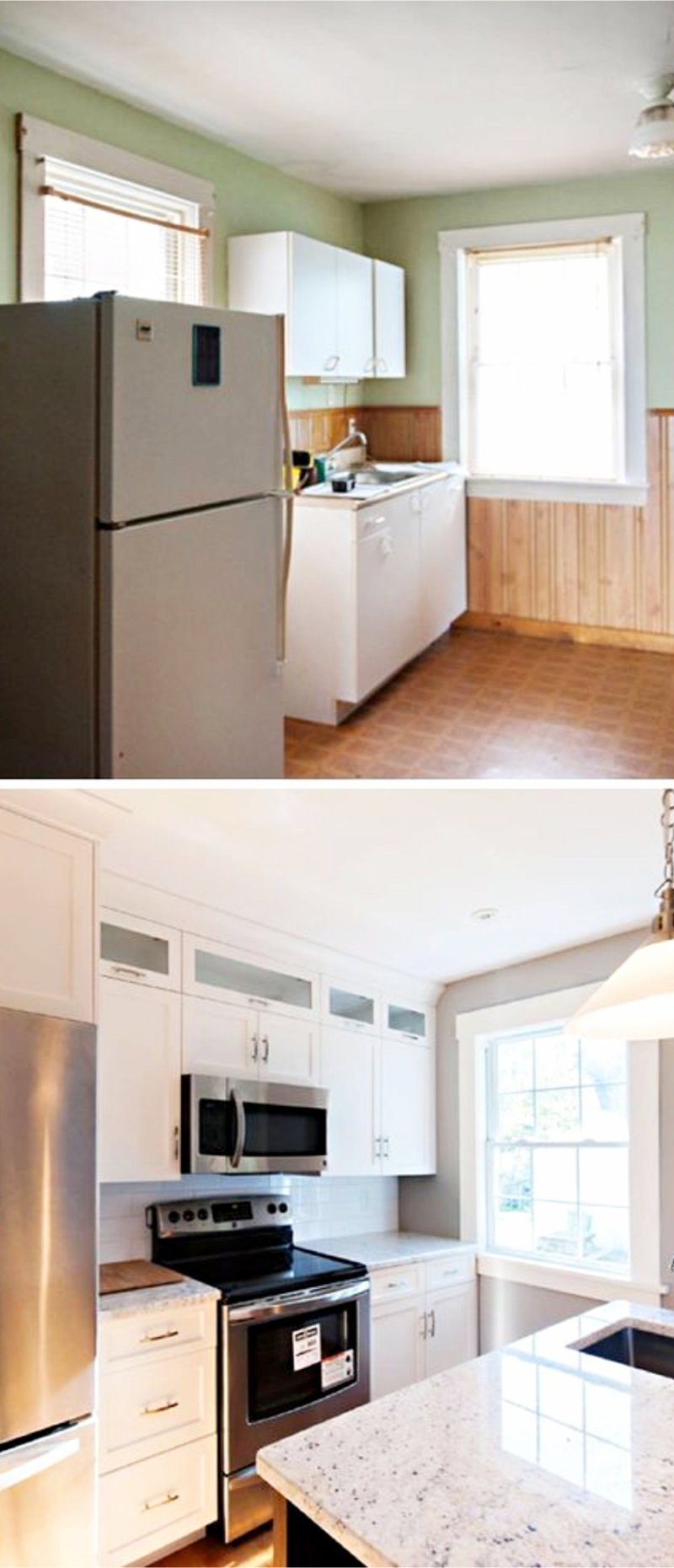 Small kitchen remodel - before and after pictures of small kitchen makeovers #kitchenideas #farmhousedecor #kitchendecor #kitchenremodel #diyhomedecor #homedecorideas #farmhousekitchen