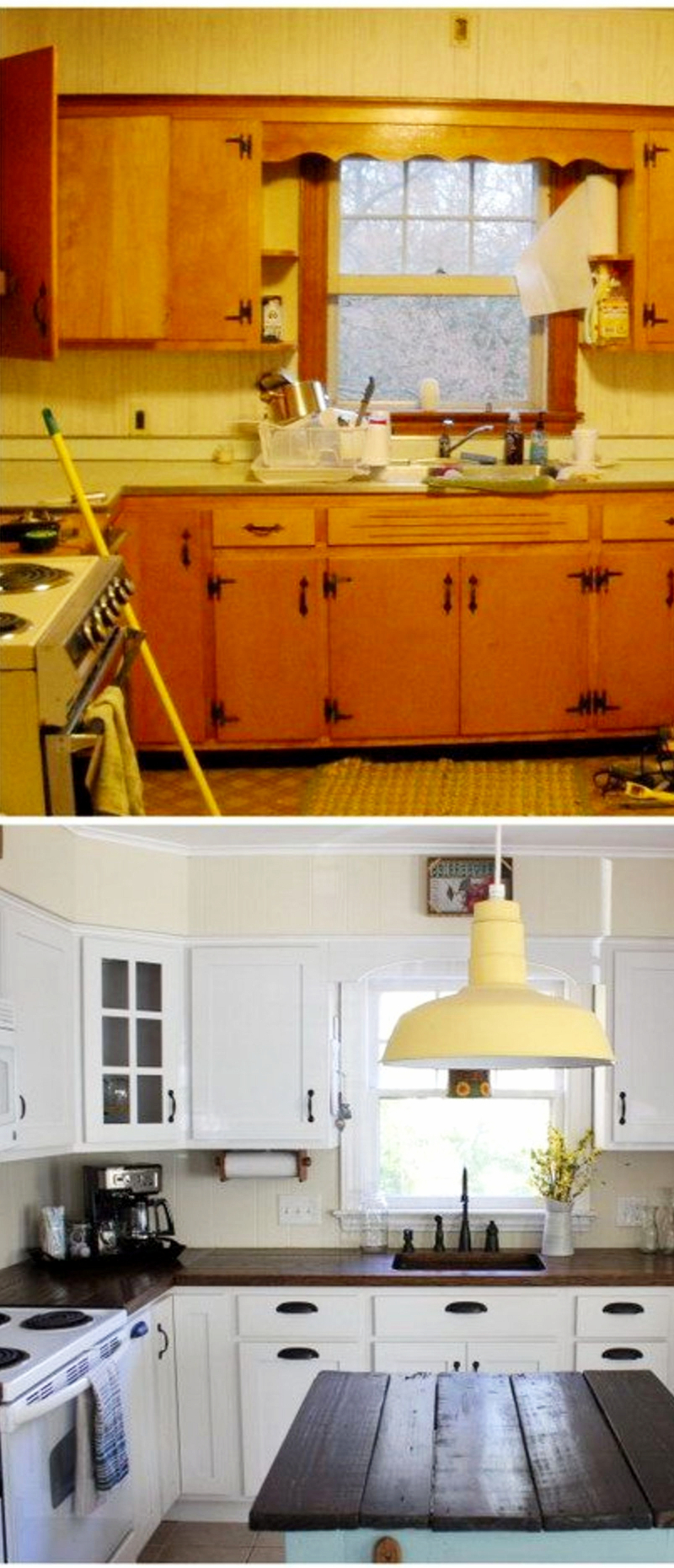 Small kitchen makeovers before and after - small kitchens remodel ideas and pictures #kitchenideas #farmhousedecor #kitchendecor #kitchenremodel #diyhomedecor #homedecorideas #farmhousekitchen