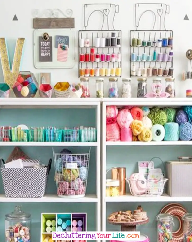 Craft Room Organization Ideas–Storage SOLUTIONS For Craft Clutter  Office craft  room combo, Sewing room inspiration, Room organization