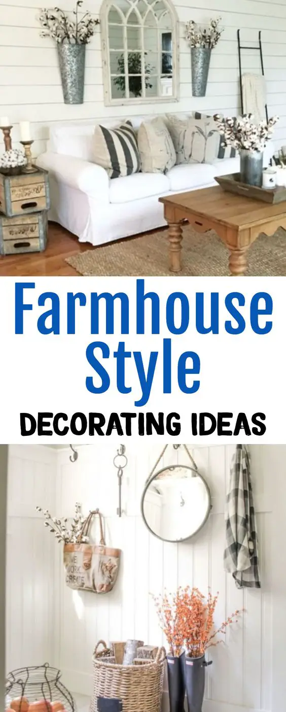 Farmhouse-Style Decorating Ideas for Every Room in Your Home - GORGEOUS farmhouse decor ideas! #farmhousedecor #decoratingideas #farmhousestyle #diyhomedecor #livingroomideas #kitchenideas #bedroomideas 