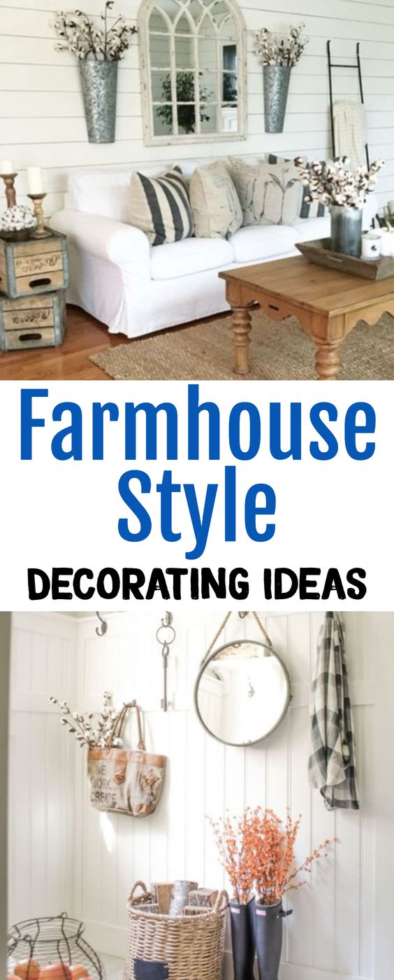 Farmhouse-Style Decorating Ideas for Every Room in Your Home - GORGEOUS farmhouse decor ideas! #farmhousedecor #decoratingideas #farmhousestyle #diyhomedecor #livingroomideas #kitchenideas #bedroomideas 