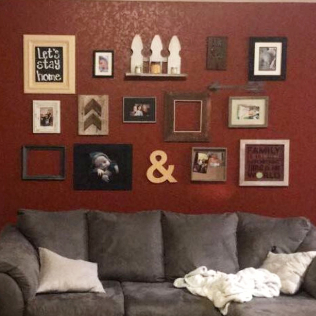 Gallery wall ideas and DIY accent wall design ideas #gallerywallideas #decoratingideas #livingroomideas #diyhomedecor #homedecorideas