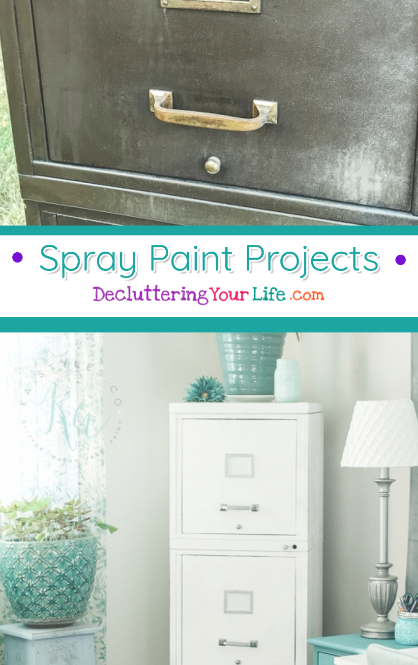 Spray Paint Projects for Organizing on a Budget - Easily transform an old filing cabinet into a beautiful piece of furniture to help you get organized.
