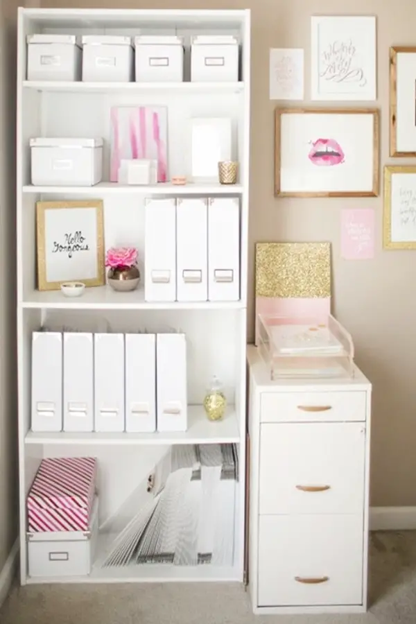 Home organization tips and useful life hacks I love! Use baskets, bins, bright colored buckets and shelves for organizing life.  When you're getting organized make staying organized easier with pretty and clever cleaning hacks like these.  Great for home office organization, college dorm organization and organizing ideas for all rooms.