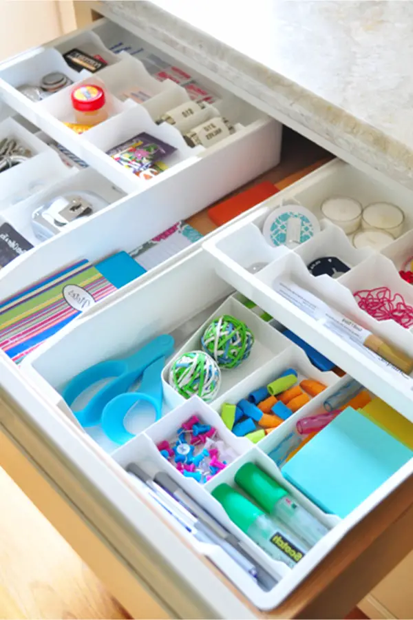 Junk drawer or utility drawer organization tips - a place for everything and everything in its place