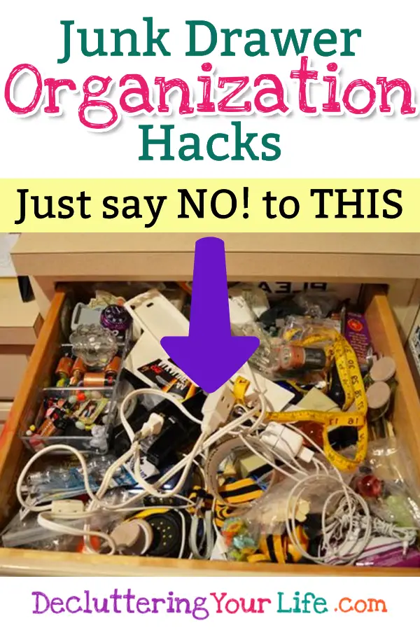 Clutter in your junk drawer? Just say NO and get your junk drawer organized! These organizing tips will help