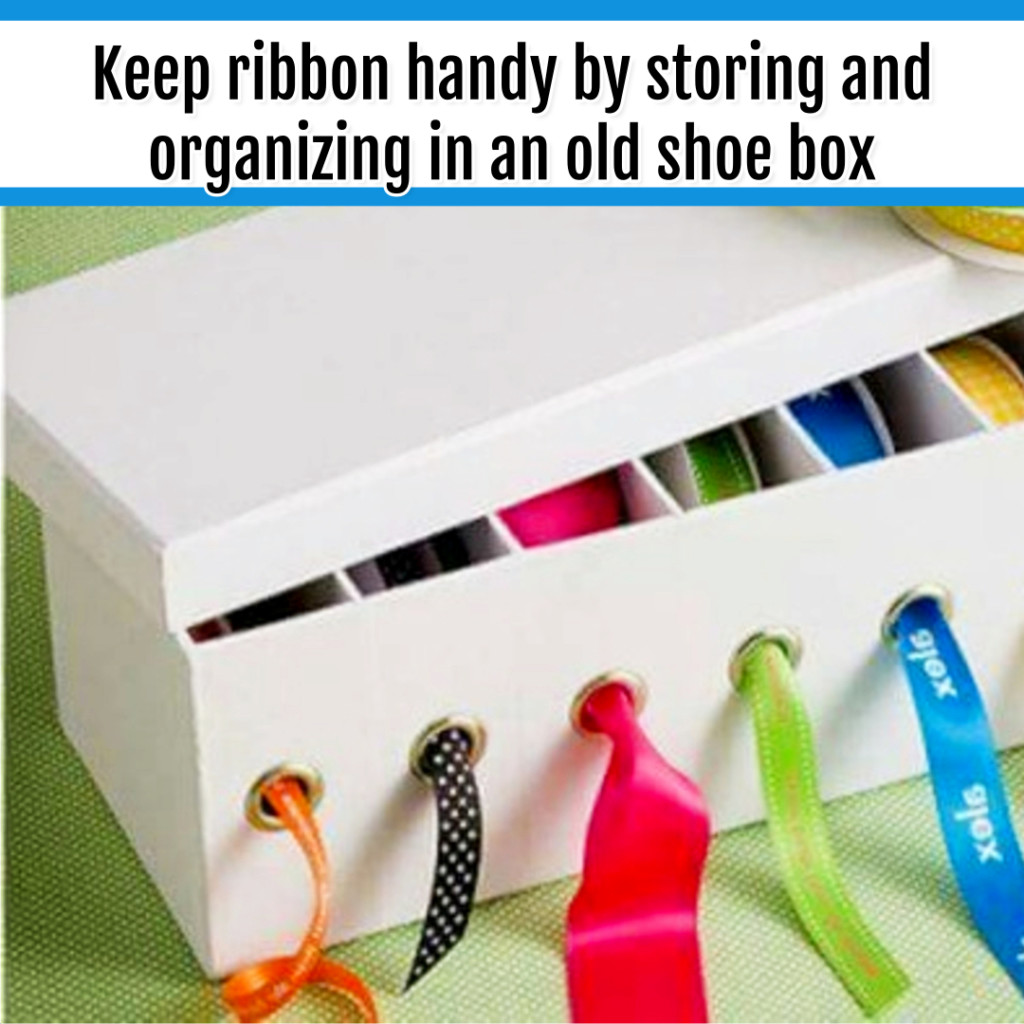 Organize Wrapping Supplies and Wrapping Paper - Organization Ideas: use old boxes to organize wrapping ribbon and craft ribbon. great way to repurpose old boxes