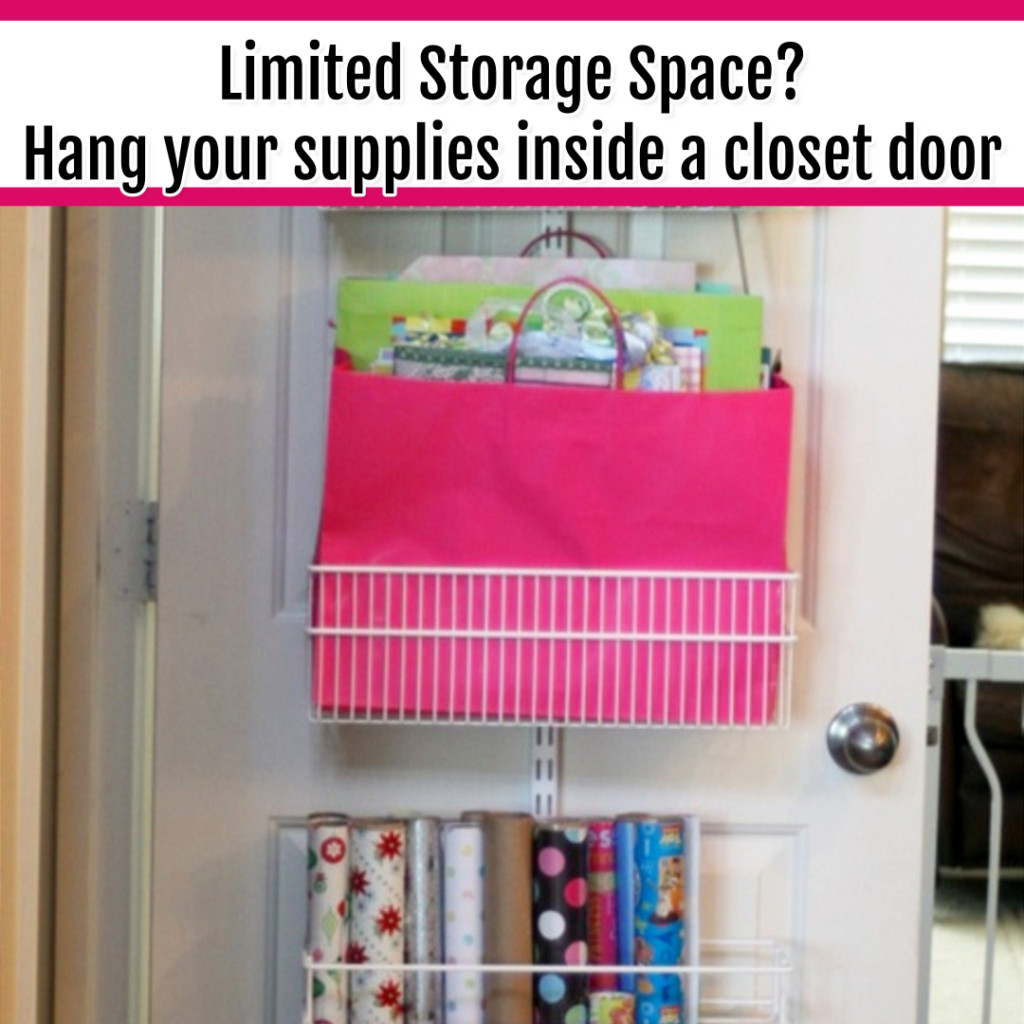 Organize Wrapping Supplies and Wrapping Paper - Organization Ideas: short of storage spaces? use a cheap over the door organizer for wrapping paper organization