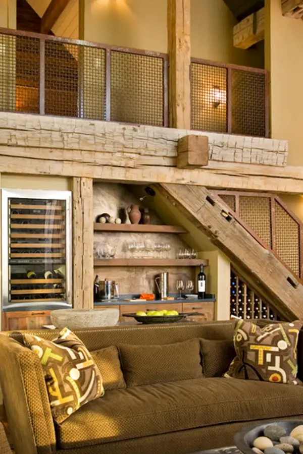 Under stair storage ideas - home bar area under stairs