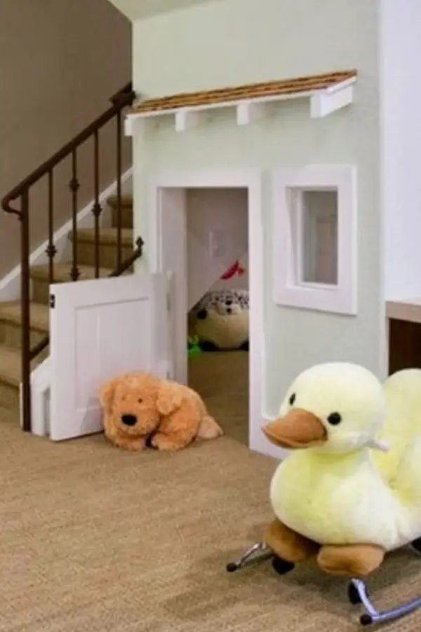 Under stair storage ideas - build playroom play closet under stairs