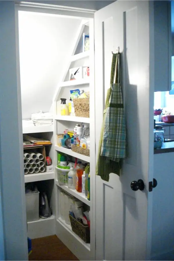 Under stair storage ideas - storage room or pantry under stairs in kitchen