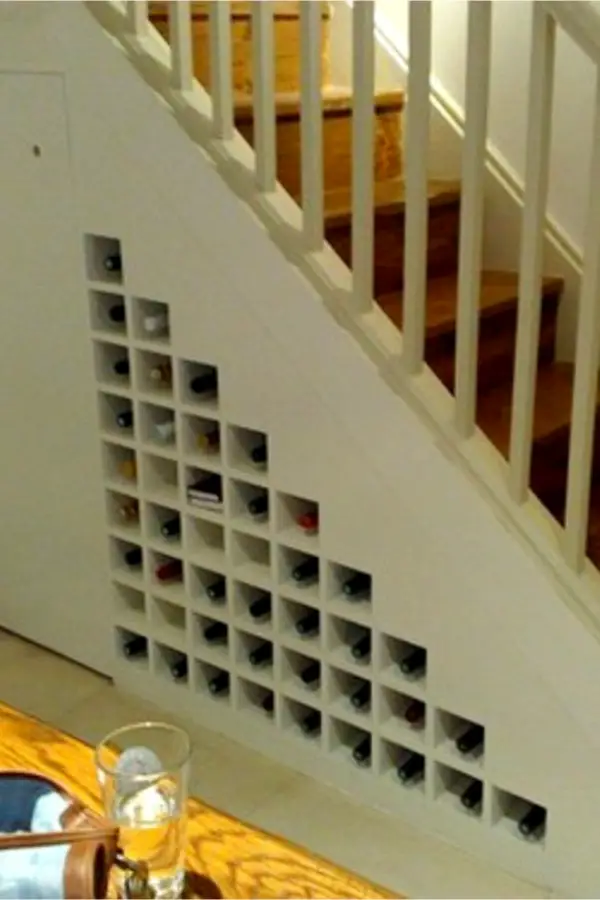 Under stair storage ideas - wine cellar under stairs - cubbies for wine bottles under stairs