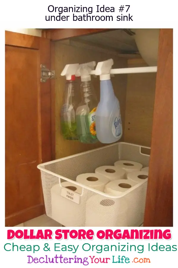 Dollar Store Organizing - Bathroom Organization Ideas On A Budget - Bathroom Organization Hacks & Cheap DIY Bathroom Storage Ideas using Dollar Stores organization stuff for under sink, make up, counter space, towels, shelves and more dollar store DIY organization life hacks to get bathroom organized at home