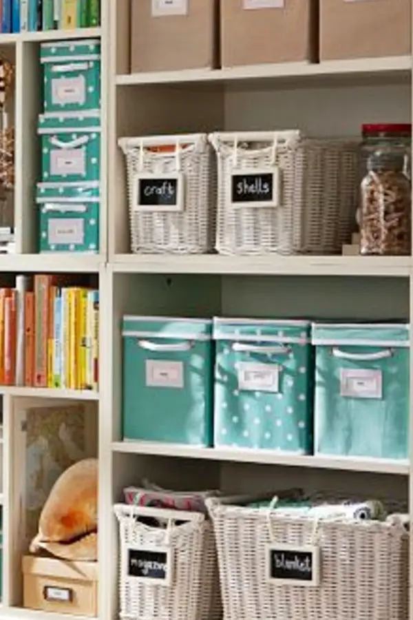 Organizing with baskets - craft room