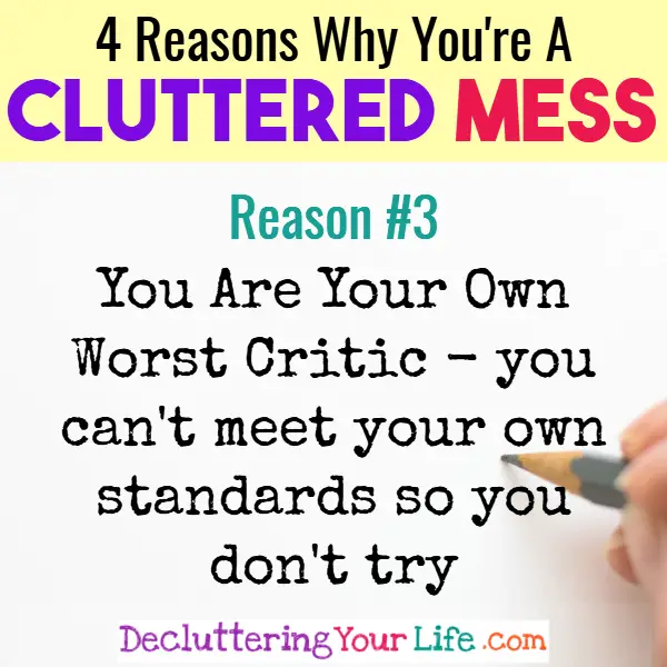 Cluttered house solutions for your messy house. Here's WHY your house, desk, space, room... HOME is a cluttered mess and you're overwhelmed by clutter and anxiety.