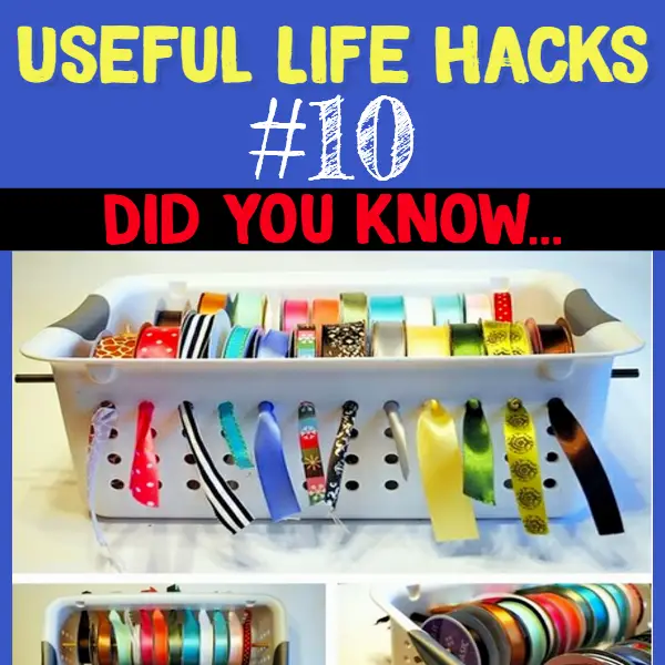 DIY ribbon dispenser to keep your ribbon organized and clutter-free. Useful life hacks to make life easier - household hacks... MIND BLOWN!