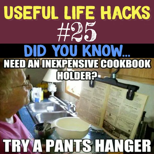 Super simple, yet brilliant, hack for holding your cookbook. Useful life hacks to make life easier - household hacks... MIND BLOWN!