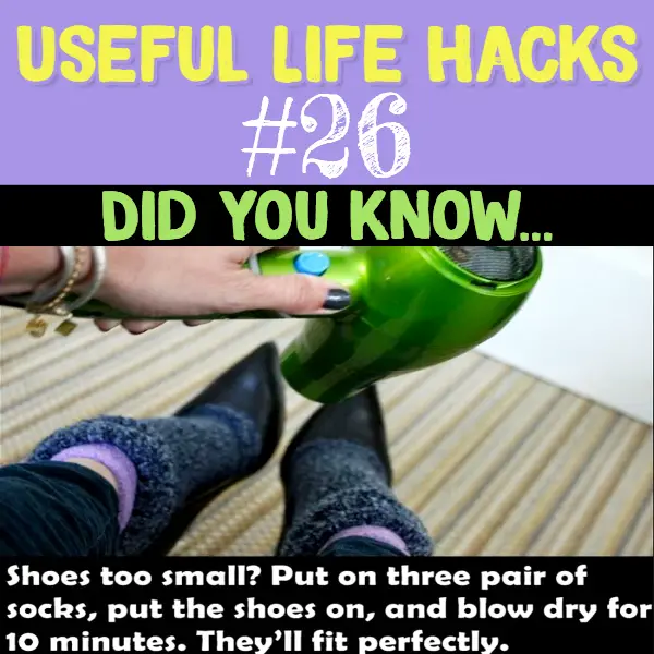 Simple little hack to make your too-small shoes fit.. Useful life hacks to make life easier - household hacks... MIND BLOWN!