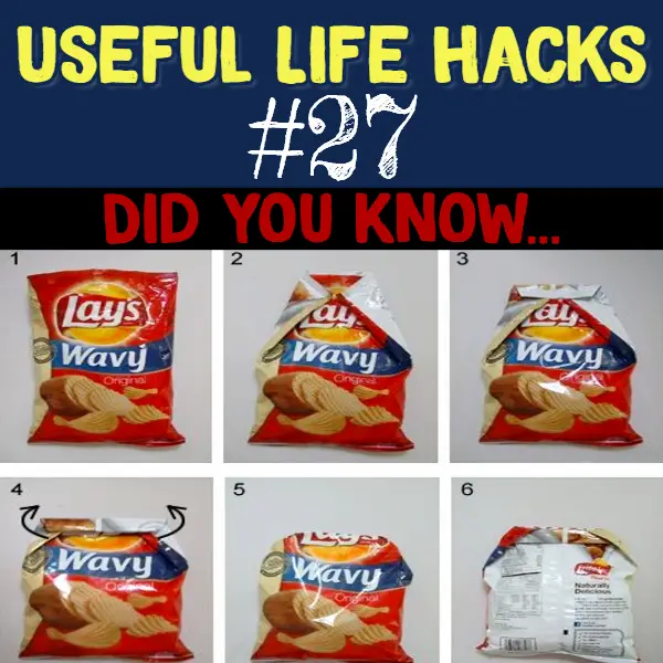 How to seal a chip bag WITHOUT a chip clip.. Useful life hacks to make life easier - household hacks... MIND BLOWN!