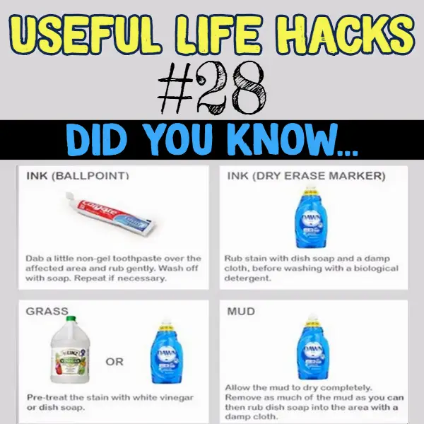 Brilliant stain removal hacks using everyday items. Useful life hacks to make life easier - household hacks... MIND BLOWN!