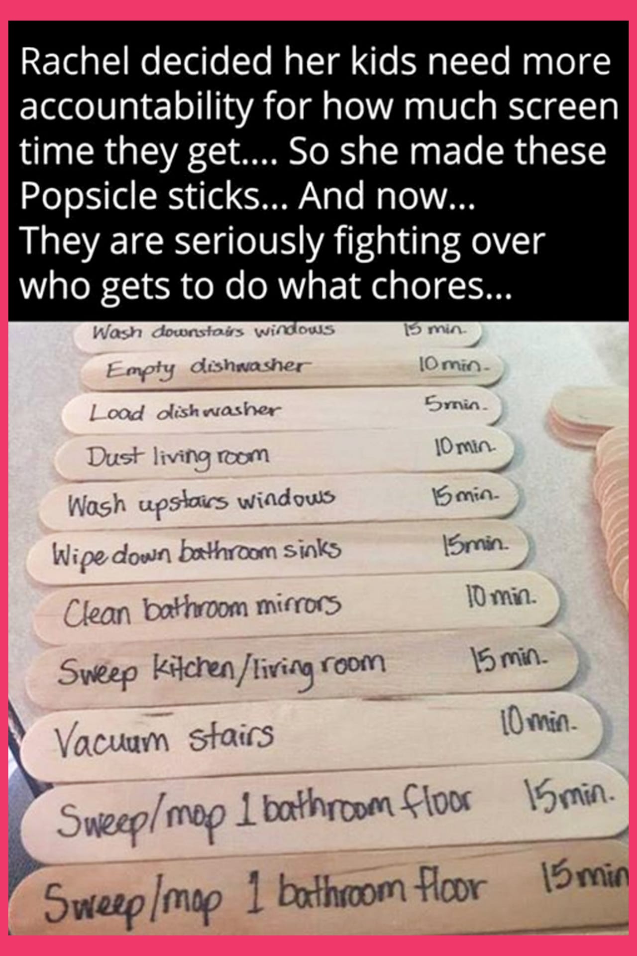 GENIUS Chore Chart Idea for Kids! Pay kids for doing chores with screen time.  Many parents have electronics use rules in their house, so why not get your kids to help around the house, do chores and/or clean in exchange for that time on their tablet, phone, or gaming system?  Brilliant!