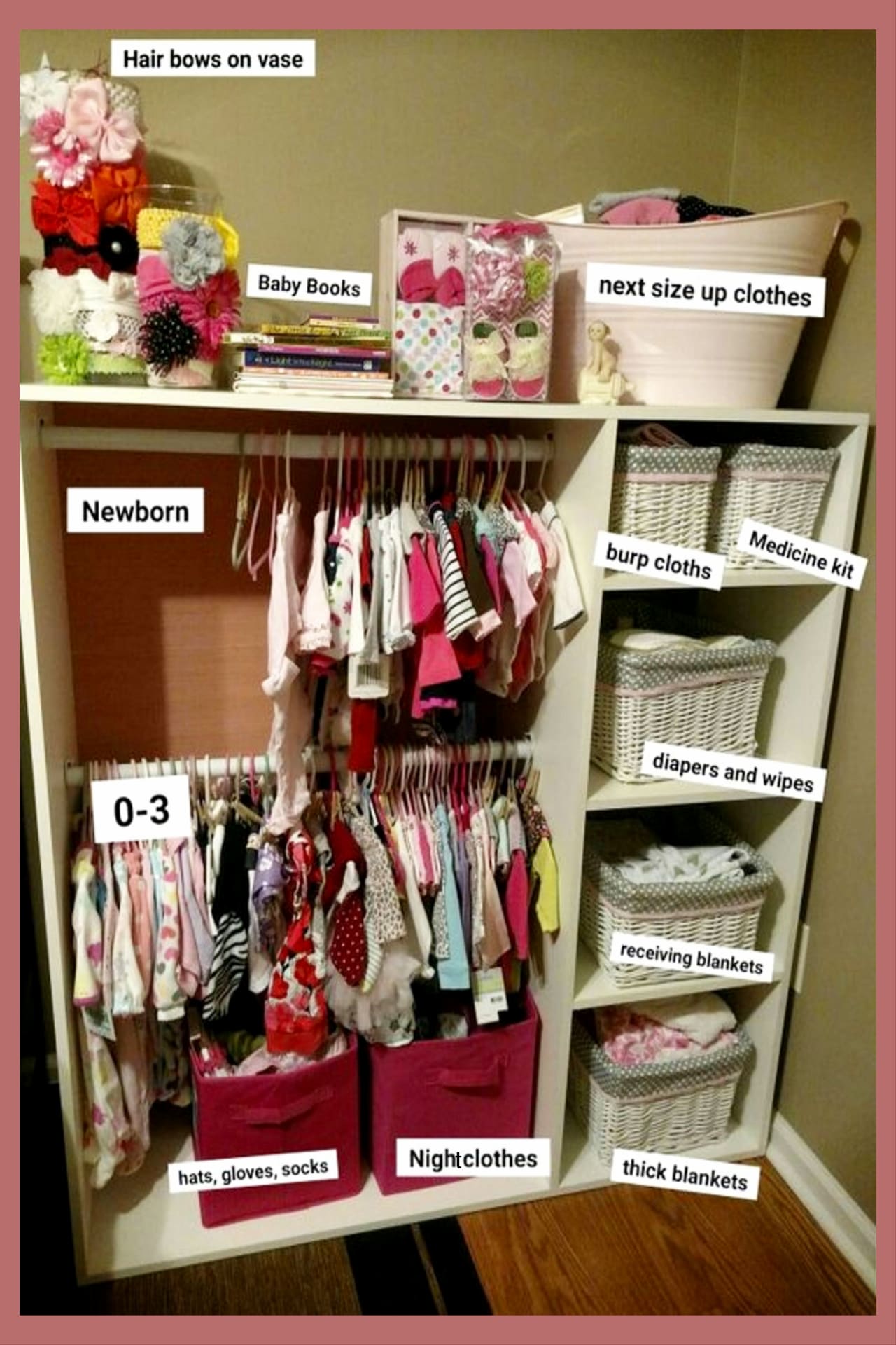 Creative storage solutions for a small baby room without a closet - no closet solutions and more brillain organization ideas for the home in the nursery