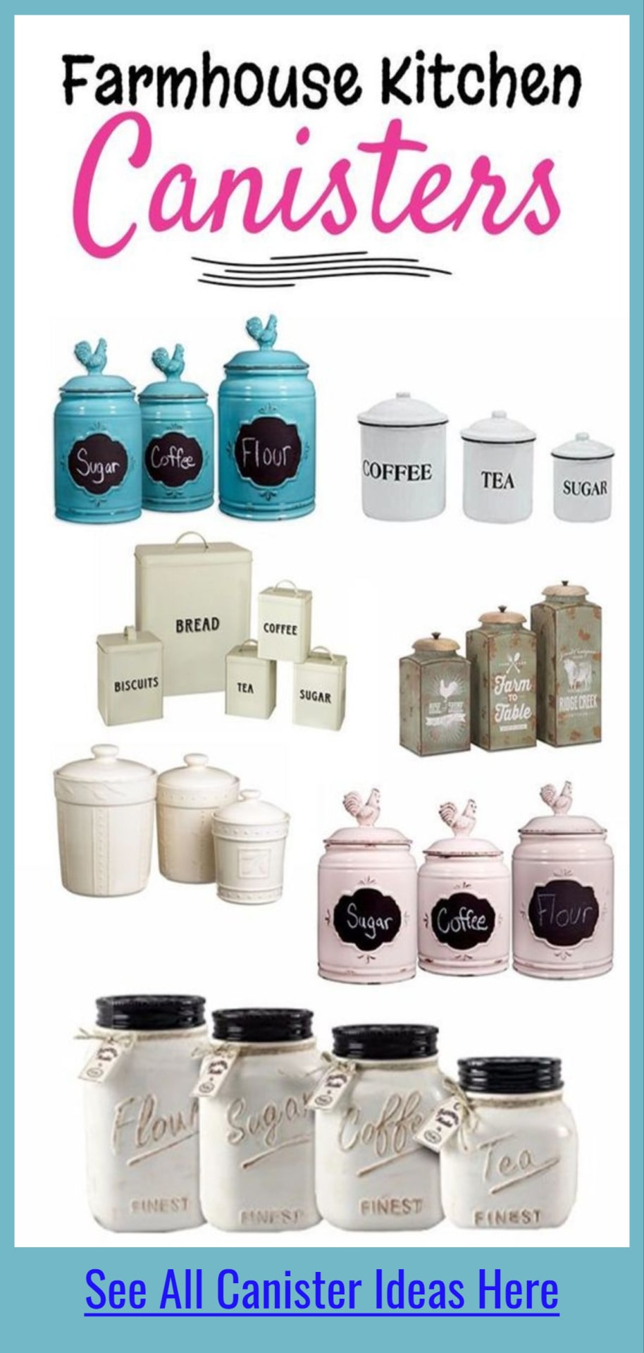 Farmhouse decor on a budget - cheap farmhouse kitchen decorating ideas - farmhouse canisters