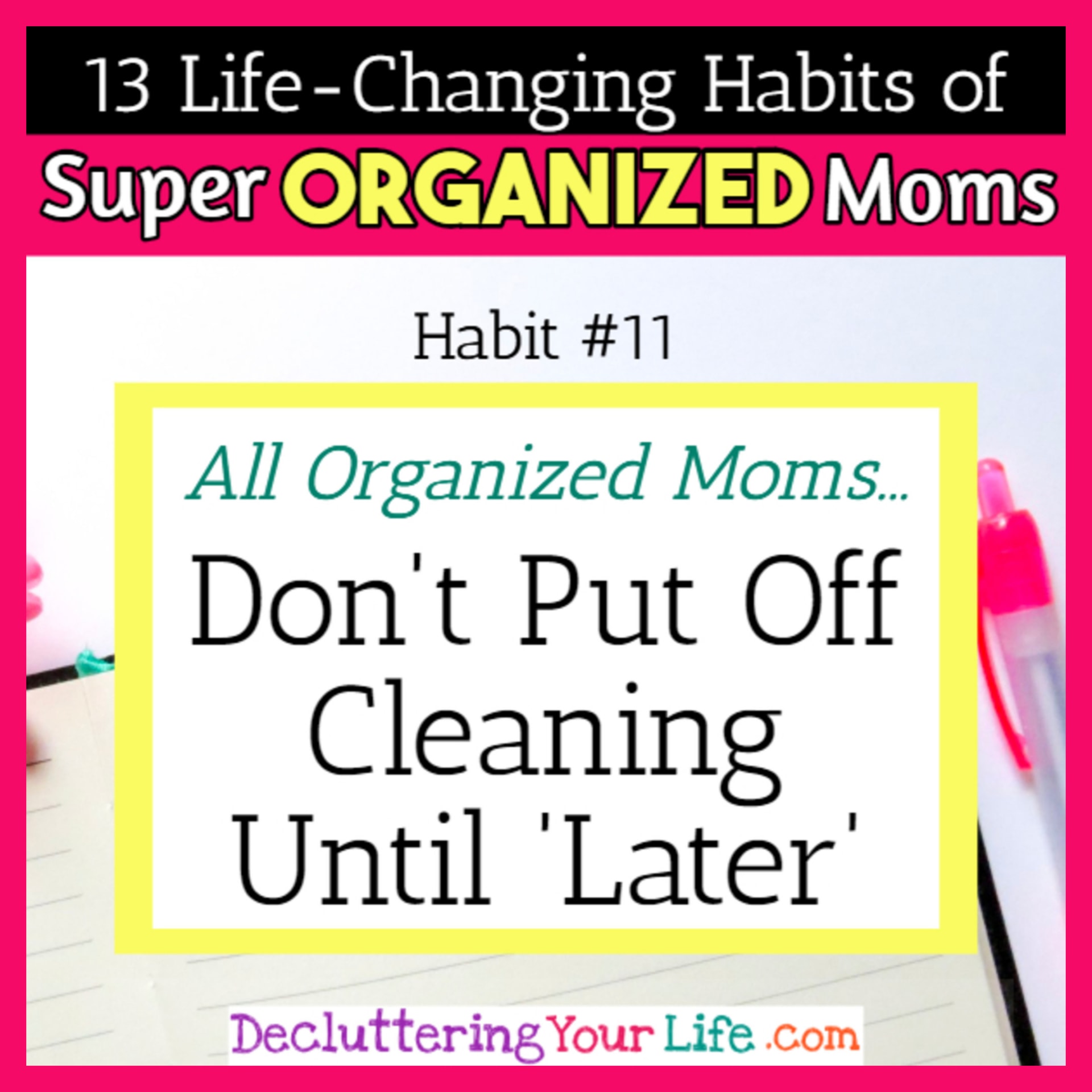 Organized moms know how to get motivated to clean - - 13 Habits of Super Organized Mom - How To Be An Organized Mom (whether you work OR stay at home)