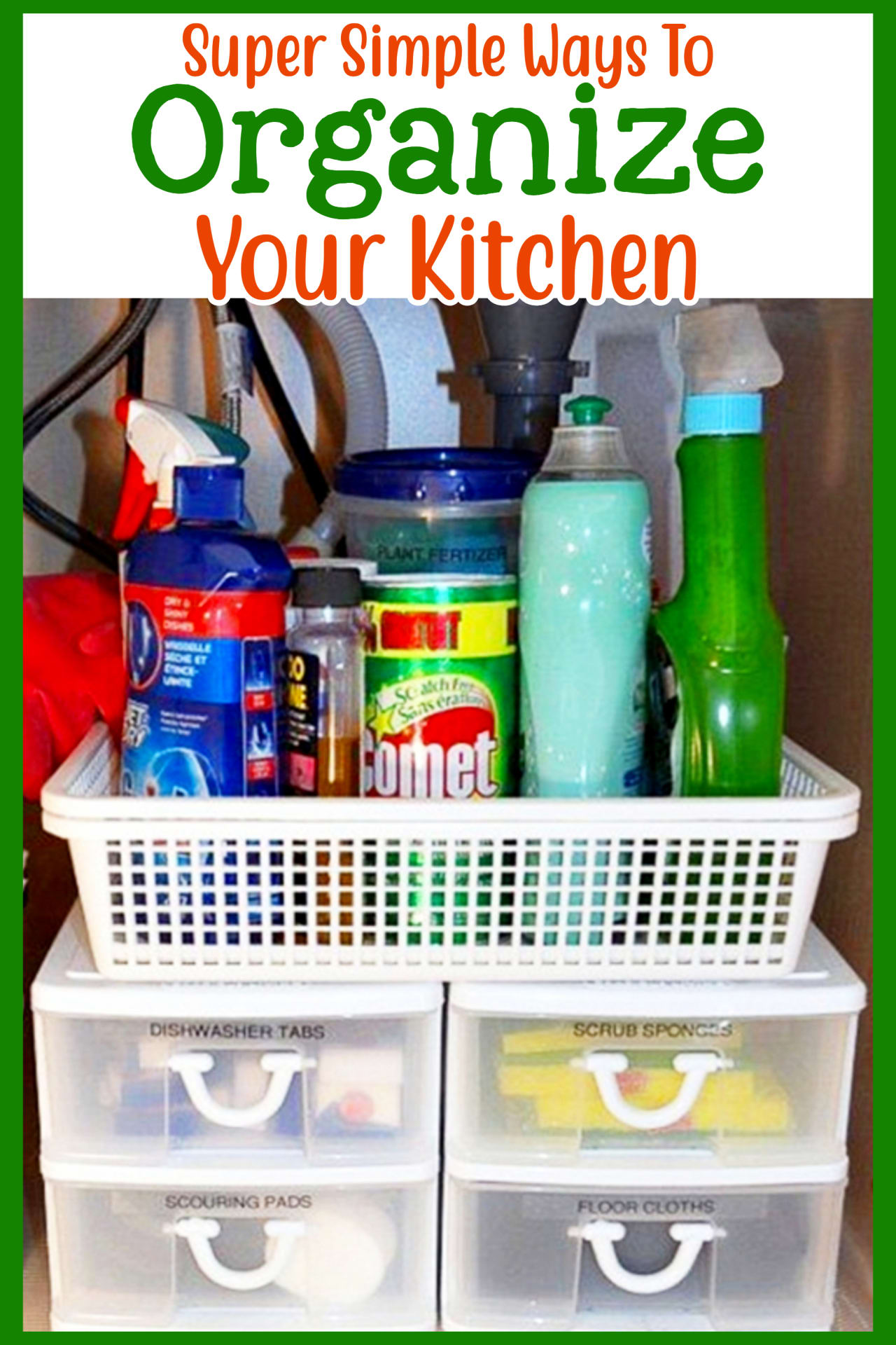 Kitchen Organization On a Budget - Super simple ways to organize your kitchen on a tight budget or for free - Dollar Stores kitchen organization ideas